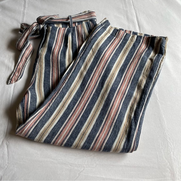 Dex Multi Coloured Striped High Waisted Self Tie Pants Size Small - Picture 14 of 14